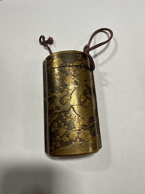 Lot 159 - Two Japanese lacquered five-section inro