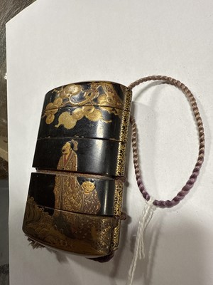 Lot 159 - Two Japanese lacquered five-section inro
