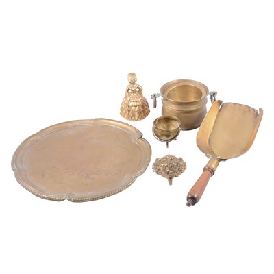 Lot 161A - Victorian copper warming pan, other metalware