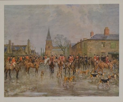 Lot 274 - Joy Hawken, hound sketch, and three hunting prints