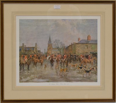 Lot 274 - Joy Hawken, hound sketch, and three hunting prints