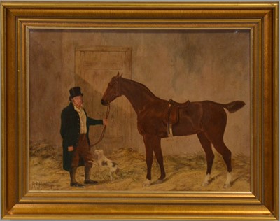 Lot 278 - R F Henderson, Racehorse and owner in a stable