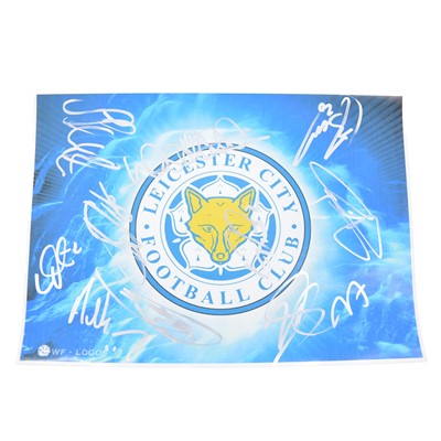 Lot 217 - Signed A4 Leicester City colour club badge