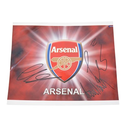 Lot 114 - Signed Arsenal A4 club badge, including Abou Diaby