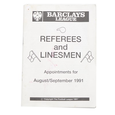 Lot 474 - Barclays League 'Referees and Linesmen' 1991, signed, including Paul Gascoigne