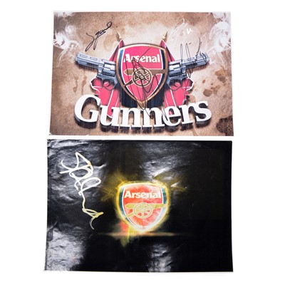 Lot 115 - Two signed Arsenal A4 club badge, including Carl Jenkinson and others