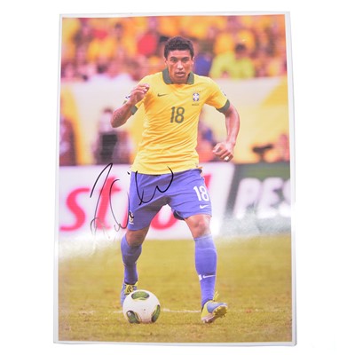 Lot 338 - Signed Paulinho A4 colour photograph, Tottenham Hotspur