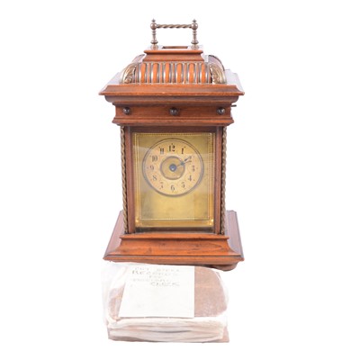 Lot 102 - Continental walnut musical mantel clock, "Harmonie Symphonion"