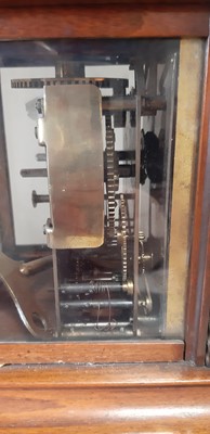 Lot 102 - Continental walnut musical mantel clock, "Harmonie Symphonion"