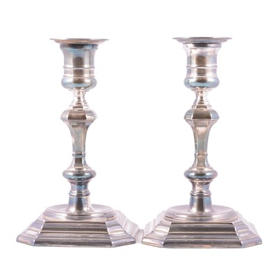 Lot 157 - A pair of silver candlesticks