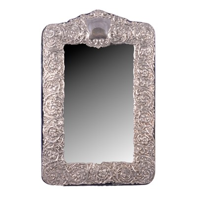 Lot 1182 - A large Britannia silver framed strut mirror in the Victorian style, , London 1989.