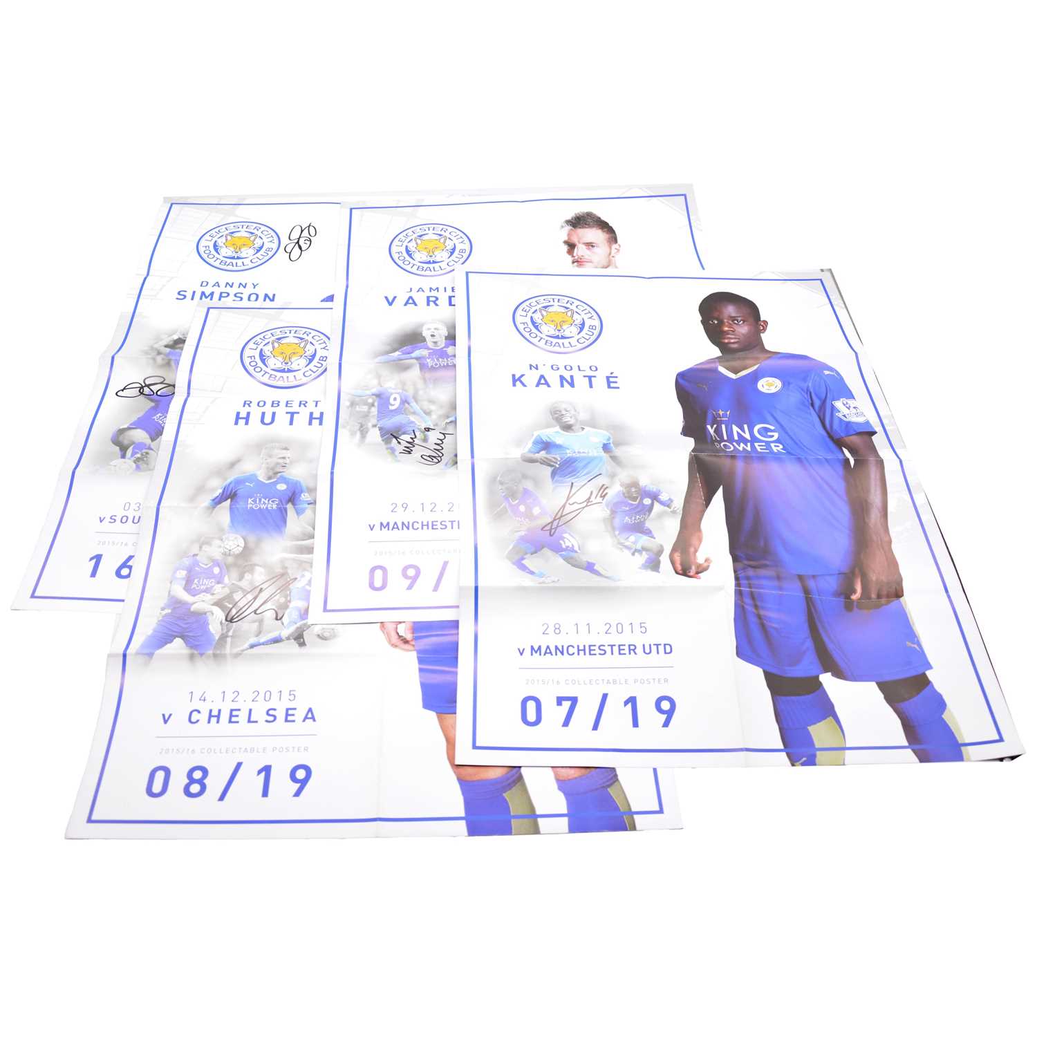 Lot 194 - Four Signed Leicester City posters