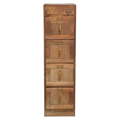 Lot 245 - Oak filing cabinet, early 20th century