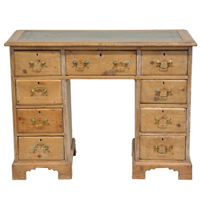 Lot 286 - Stripped pine desk, late 19th/ early 20th century