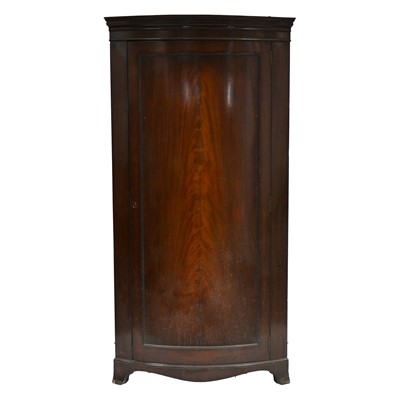 Lot 299 - Edwardian mahogany cylinder front wardrobe