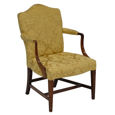 Lot 395 - Georgian style mahogany elbow chair