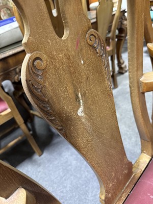 Lot 388 - Set of sixteen walnut Queen Anne style dining chairs