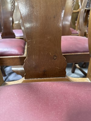 Lot 388 - Set of sixteen walnut Queen Anne style dining chairs