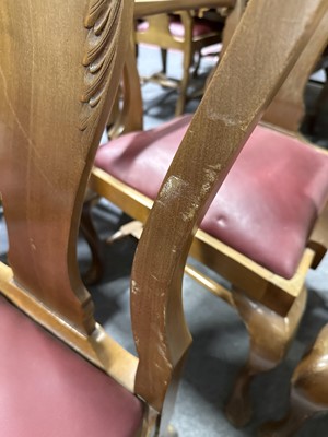Lot 388 - Set of sixteen walnut Queen Anne style dining chairs
