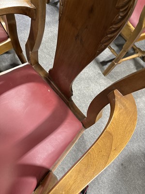 Lot 388 - Set of sixteen walnut Queen Anne style dining chairs