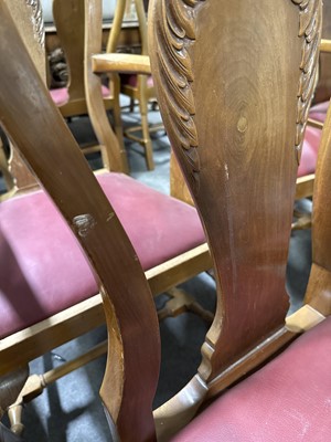 Lot 388 - Set of sixteen walnut Queen Anne style dining chairs