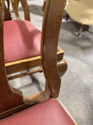 Lot 388 - Set of sixteen walnut Queen Anne style dining chairs