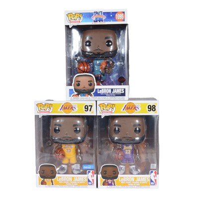 Lot 138 - Funko Pop! 3 10 inch Lebron James Figures