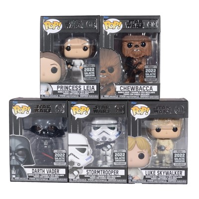 Lot 161 - Funko Pop! 5 Star Wars 2022 Galactic Convention Figures