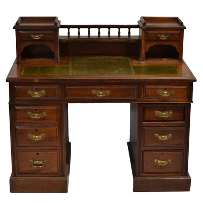 Lot 412 - Victorian walnut twin pedestal desk