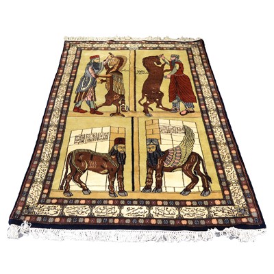 Lot 415 - Afgham/Kerman pictorial rug