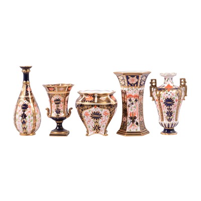 Lot 11 - Five Royal Crown Derby Imari vases