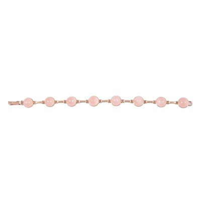 Lot 226 - A rose quartz bracelet.