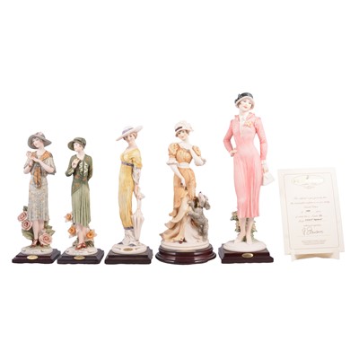 Lot 13 - Guiseppe Armani - five Florence figures in painted colours.