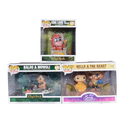 Lot 190 - Funko Pop! Pop Moments Baloo & Mowgli and Belle & The Beast and Deluxe King Louie