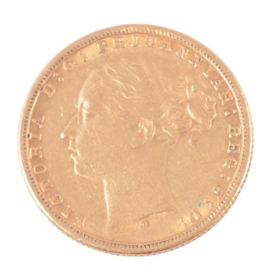 Lot 1140 - A Gold Full Sovereign Coin, Victoria Young Head, 1876.