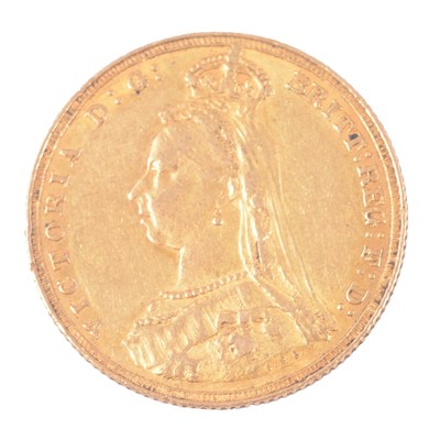 Lot 1141 - A Gold Full Sovereign Coin, Victoria Jubilee Head, 1887..