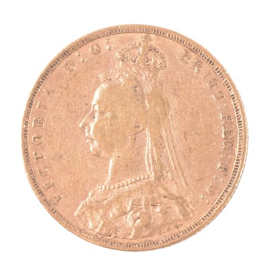 Lot 1143 - A Gold Full Sovereign Coin, Victoria Jubilee Head, 1892.