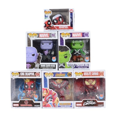 Lot 258 - Funko Pop! 6 Marvel Figures