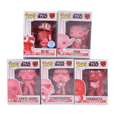 Lot 313 - Funko Pop! 5 Valentines themed Star Wars Figures