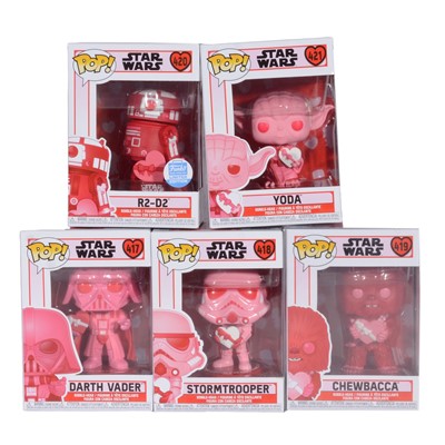 Lot 315 - Funko Pop! 5 Valentines themed Star Wars Figures