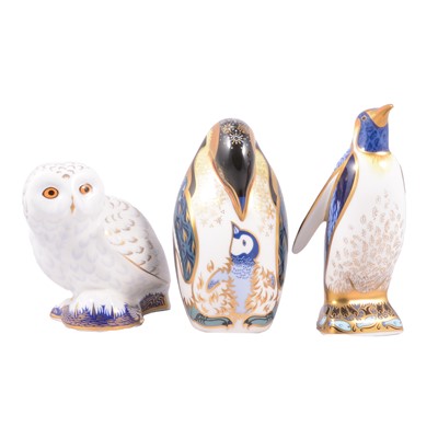 Lot 25 - Three Royal Crown Derby bird paperweights