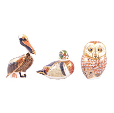 Lot 28 - Three Royal Crown Derby bird paperweights