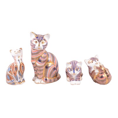 Lot 31 - Four Royal Crown Derby cat paperweights