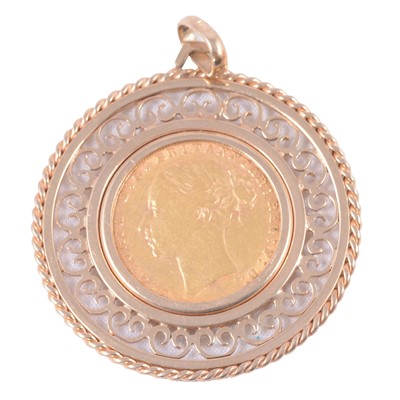 Lot 1127 - A Gold Full Sovereign Coin pendant.