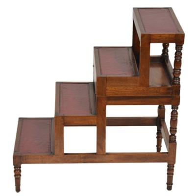 Lot 259 - Set of early Victorian mahogany metamorphic library steps