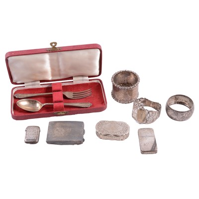 Lot 135 - Victorian silver snuff box, etc.