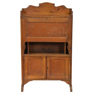 Lot 306 - Edwardian oak fall-front secretaire