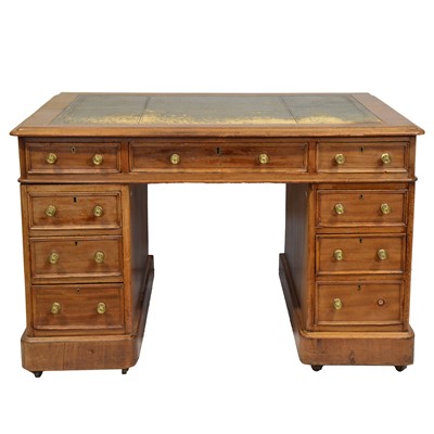 Lot 326 - Victorian mahogany twin pedestal desk