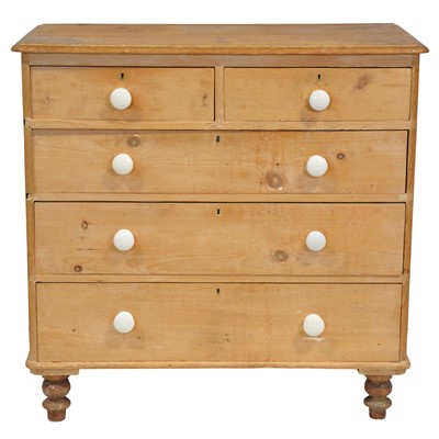 Lot 307 - Victorian stripped pine chest of drawers