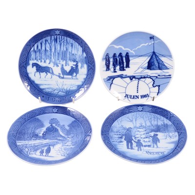 Lot 75 - Thirteen Royal Copenhagen year plates, plus three others.